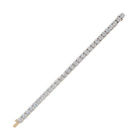 20.3 ct Round Lab Grown Diamond Tennis Bracelet in yellow gold, view 2