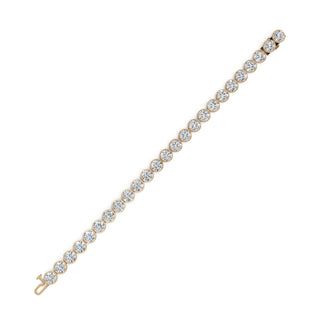 20 ct Round Lab Grown Diamond Tennis Bracelet in yellow gold, view 2