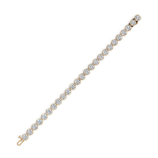 20 ct Round Lab Grown Diamond Tennis Bracelet in yellow gold, view 2