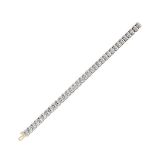 23.8 ct Oval Lab Grown Diamond Tennis Bracelet in yellow gold, view 2