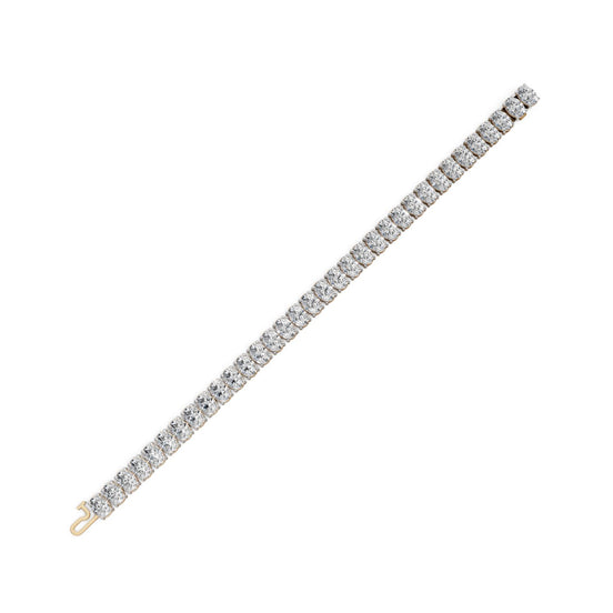 23.8 ct Oval Lab Grown Diamond Tennis Bracelet in yellow gold, view 2