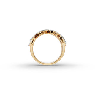 3.035 ct Mixed Shape Lab Grown Diamond Band in yellow gold, view 2