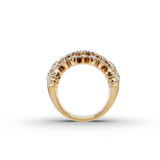 3.09 ct Mixed Shape Lab Grown Diamond Band in yellow gold, view 2