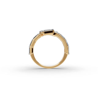 3 ct Emerald Lab Grown Diamond Statement Ring in yellow gold, view 2