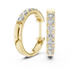 Diamond huggie hoop earrings with round diamonds in U-cut setting