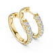 Diamond huggie hoop earrings with round diamonds in U-cut setting