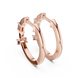 Minimal baguette diamond hoop earrings in polished rose gold finish