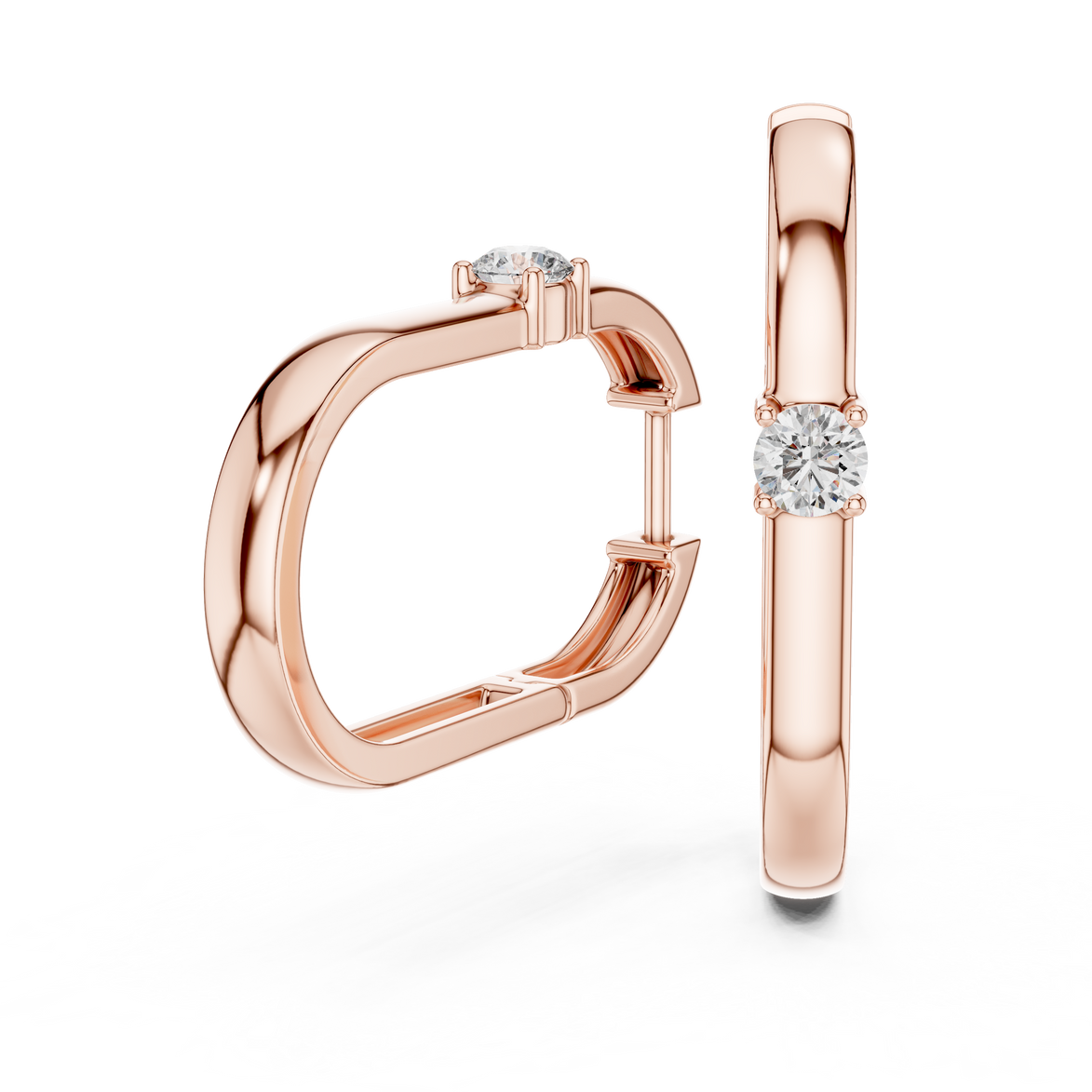 solitaire diamond hoop earrings, oval hoop earrings with single diamond, minimal gold hoop earrings, modern diamond hoops, everyday luxury earrings
