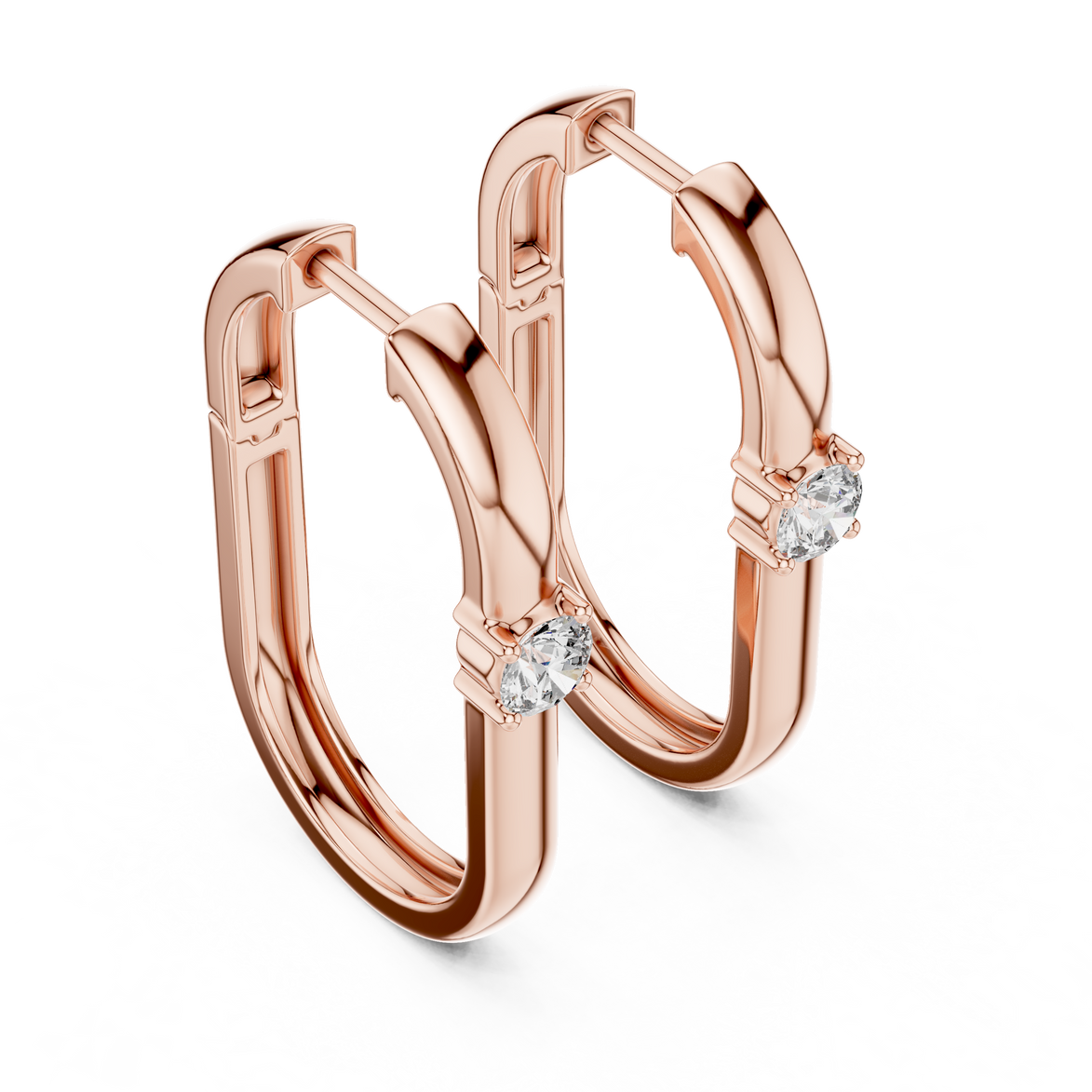solitaire diamond hoop earrings, oval hoop earrings with single diamond, minimal gold hoop earrings, modern diamond hoops, everyday luxury earrings