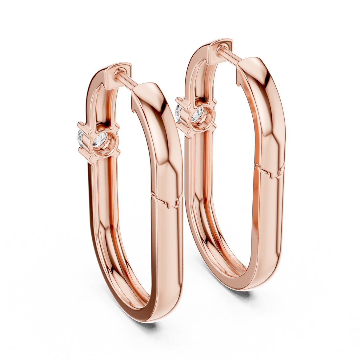 solitaire diamond hoop earrings, oval hoop earrings with single diamond, minimal gold hoop earrings, modern diamond hoops, everyday luxury earrings
