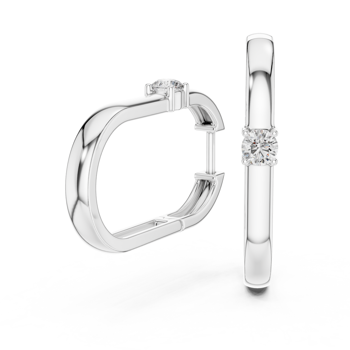 solitaire diamond hoop earrings, oval hoop earrings with single diamond, minimal gold hoop earrings, modern diamond hoops, everyday luxury earrings
