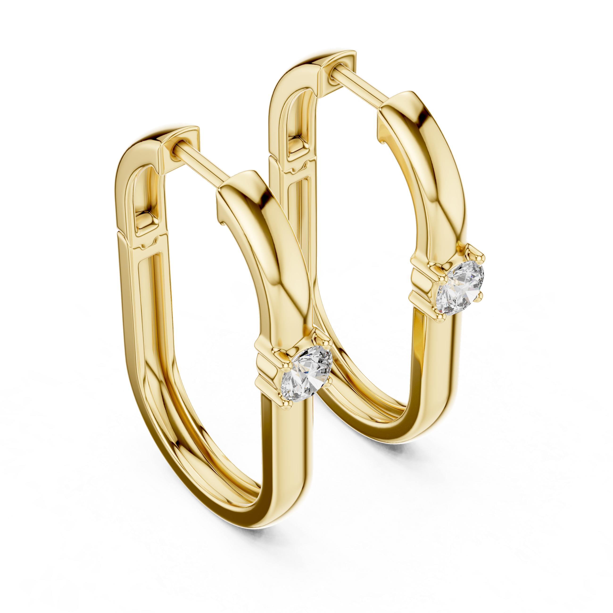 solitaire diamond hoop earrings, oval hoop earrings with single diamond, minimal gold hoop earrings, modern diamond hoops, everyday luxury earrings