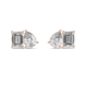 Pear and emerald cut diamond stud earrings in modern luxury design