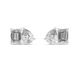 Pear and emerald cut diamond stud earrings in modern luxury design