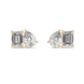 Pear and emerald cut diamond stud earrings in modern luxury design