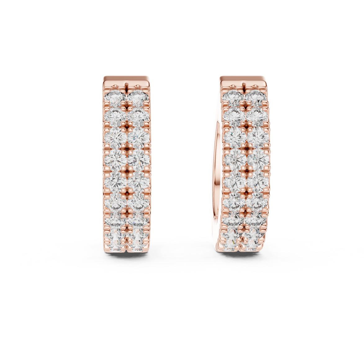 Gold diamond huggie hoop earrings for women
