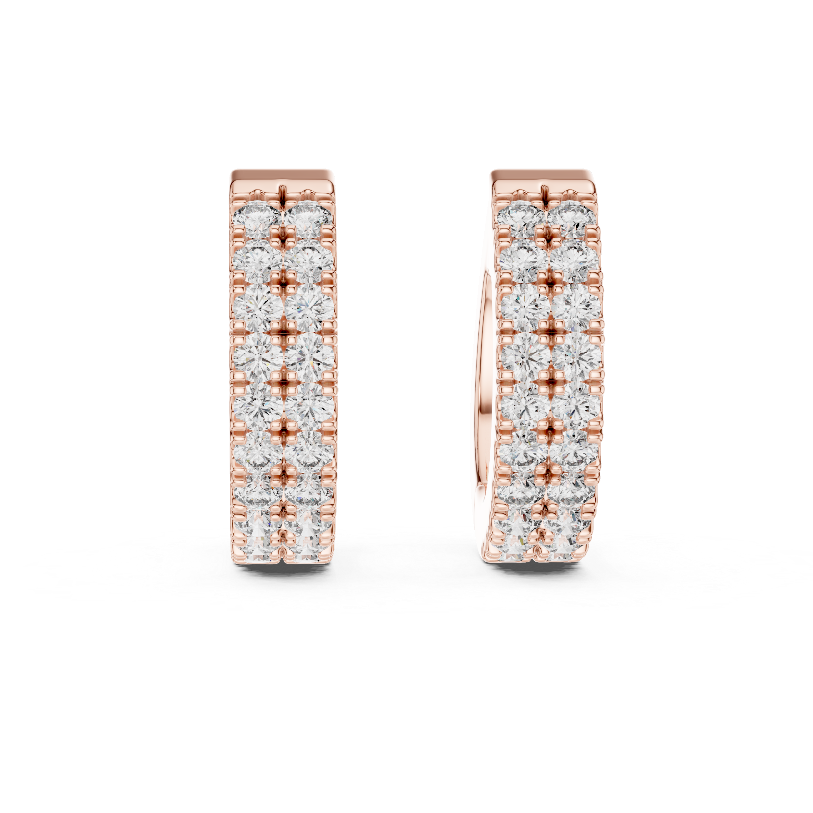 Gold diamond huggie hoop earrings for women