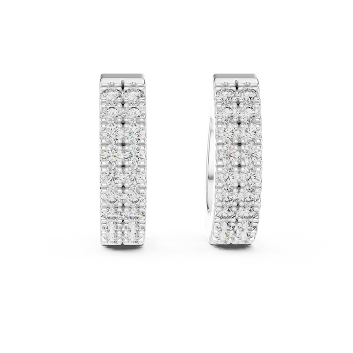 Gold diamond huggie hoop earrings for women