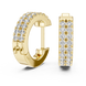 Gold diamond huggie hoop earrings for women