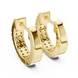 Gold diamond huggie hoop earrings for women