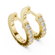 Small gold diamond huggie hoop earrings for women