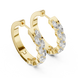 Gold marquise diamond hoop earrings for women
