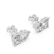 Heart and emerald cut diamond stud earrings in rose gold finish