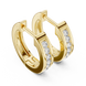 Gold diamond huggie hoop earrings for women