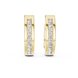 Gold diamond huggie hoop earrings for women