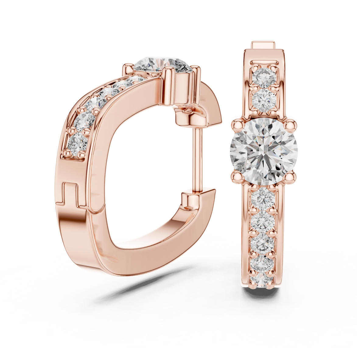 Diamond Huggie Hoop Earrings