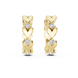 Gold heart diamond hoop earrings for women