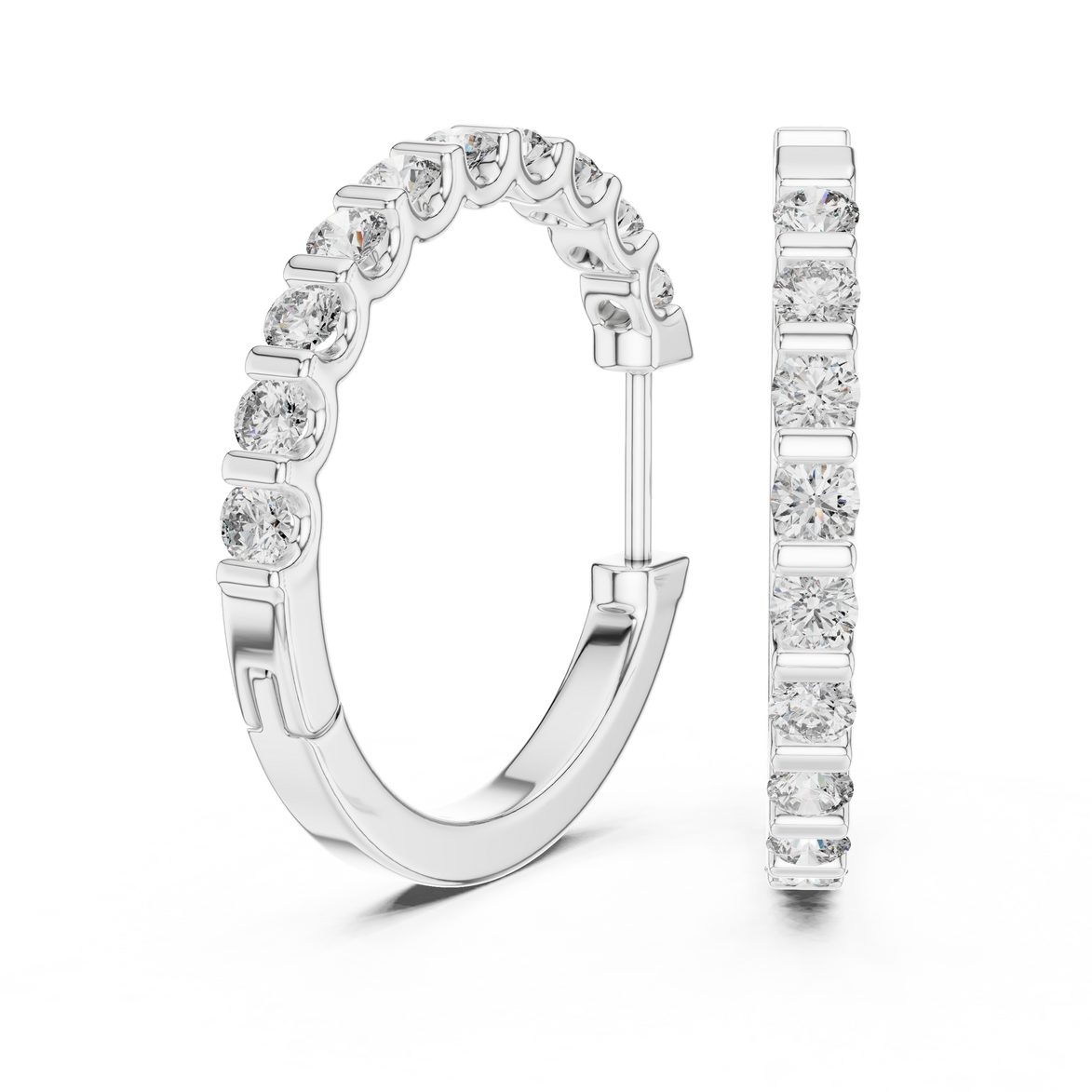 Gold diamond huggie hoop earrings for women