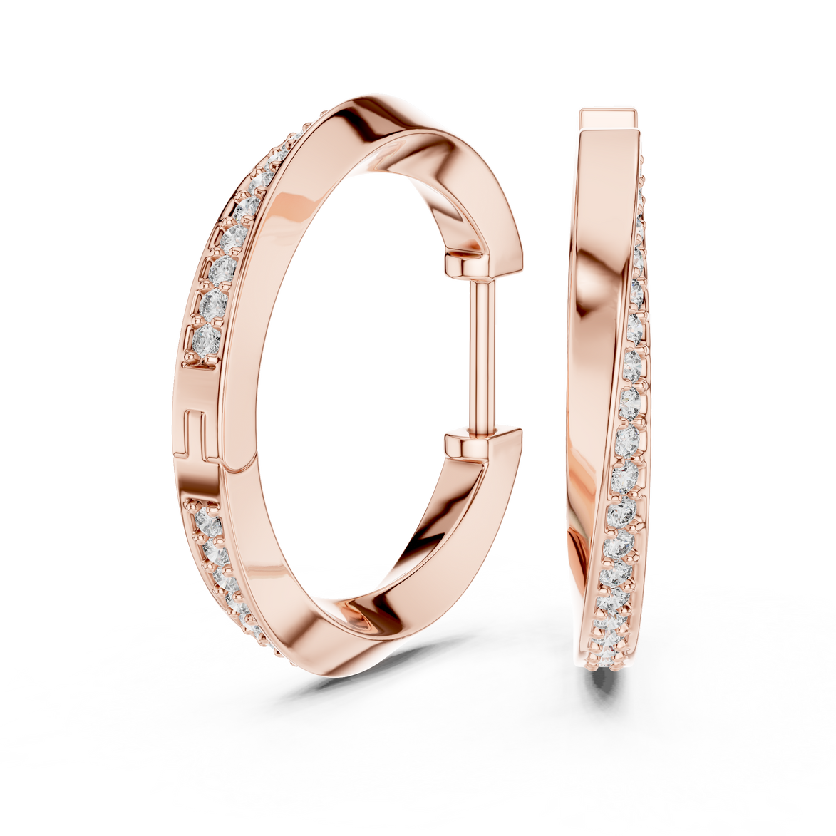 Gold diamond hoop earrings for women