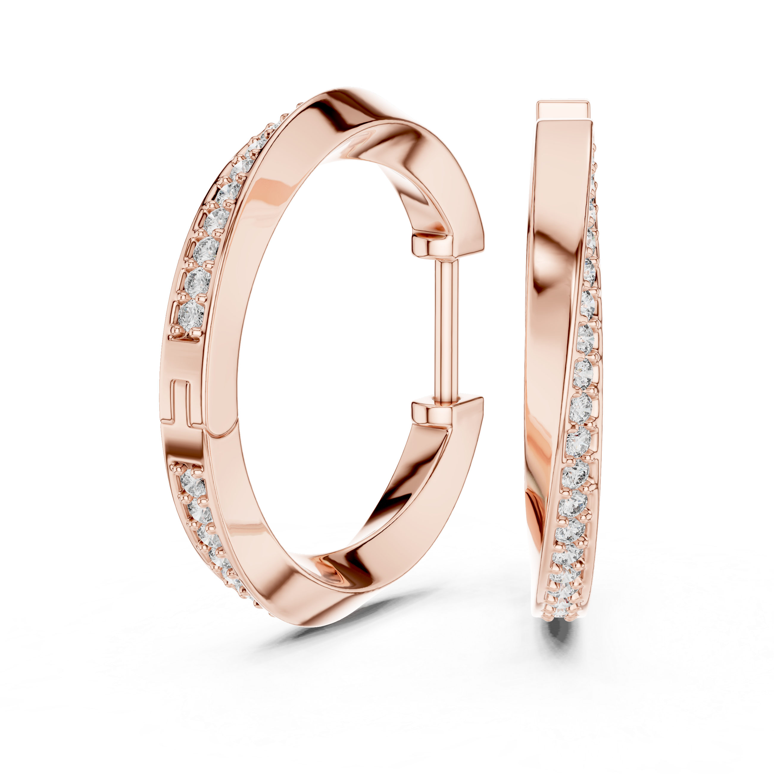 Gold diamond hoop earrings for women