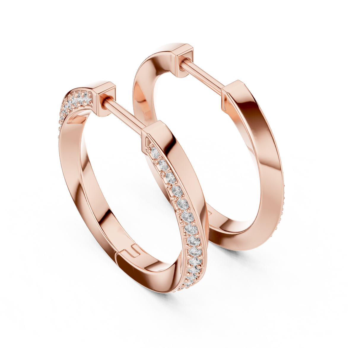 Gold diamond hoop earrings for women