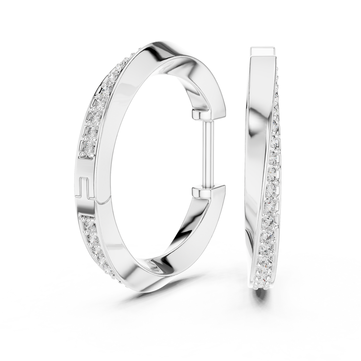 Gold diamond hoop earrings for women