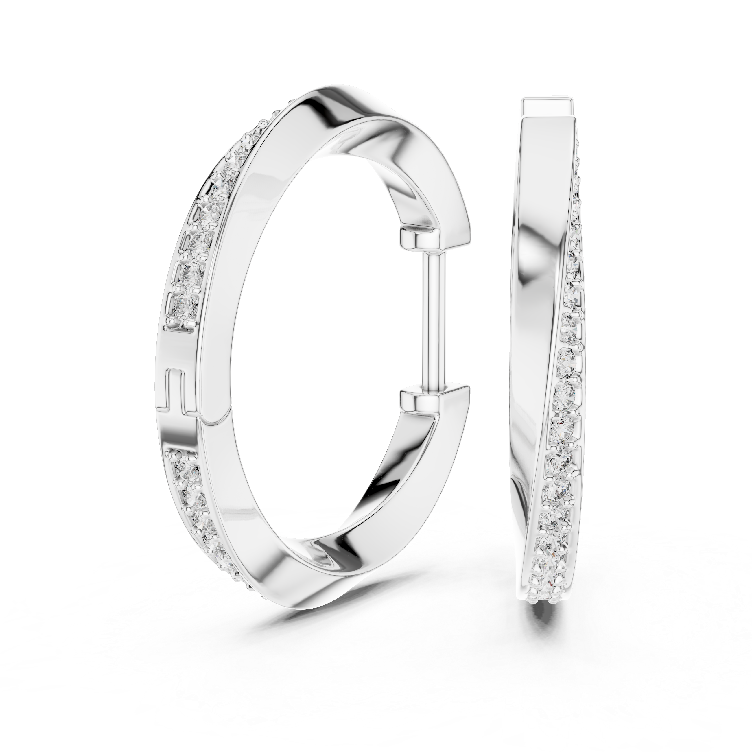 Gold diamond hoop earrings for women