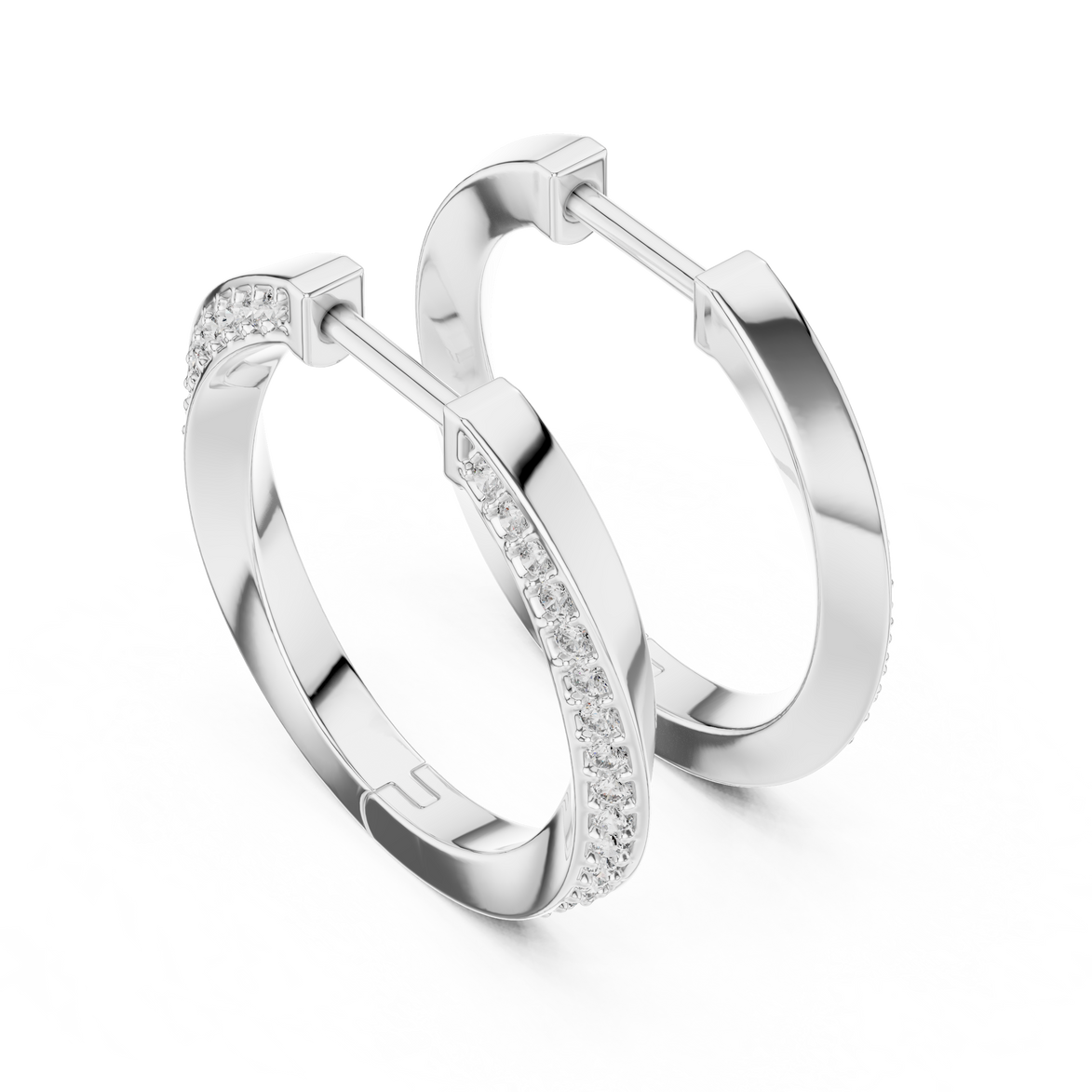 Gold diamond hoop earrings for women