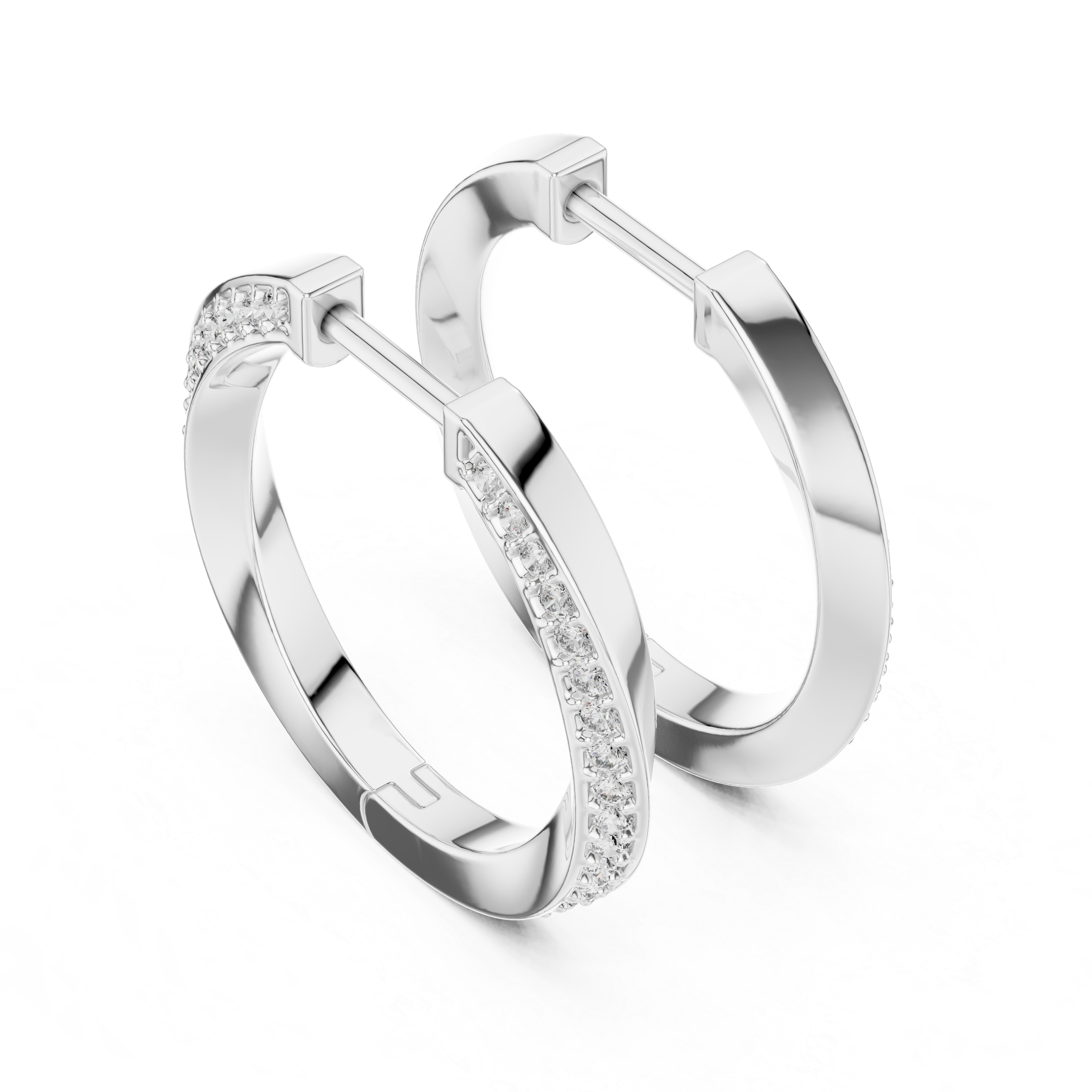 Gold diamond hoop earrings for women