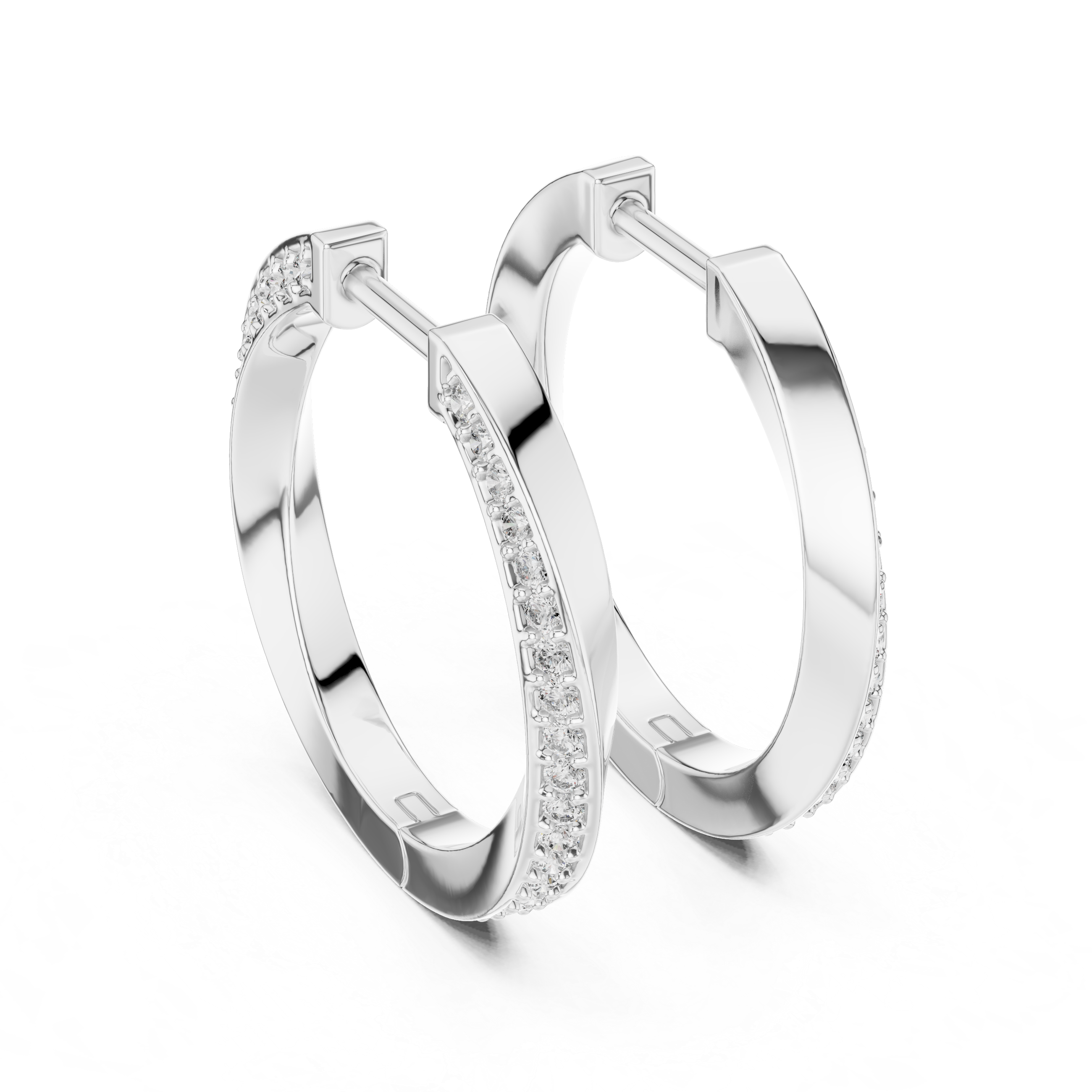 Gold diamond hoop earrings for women