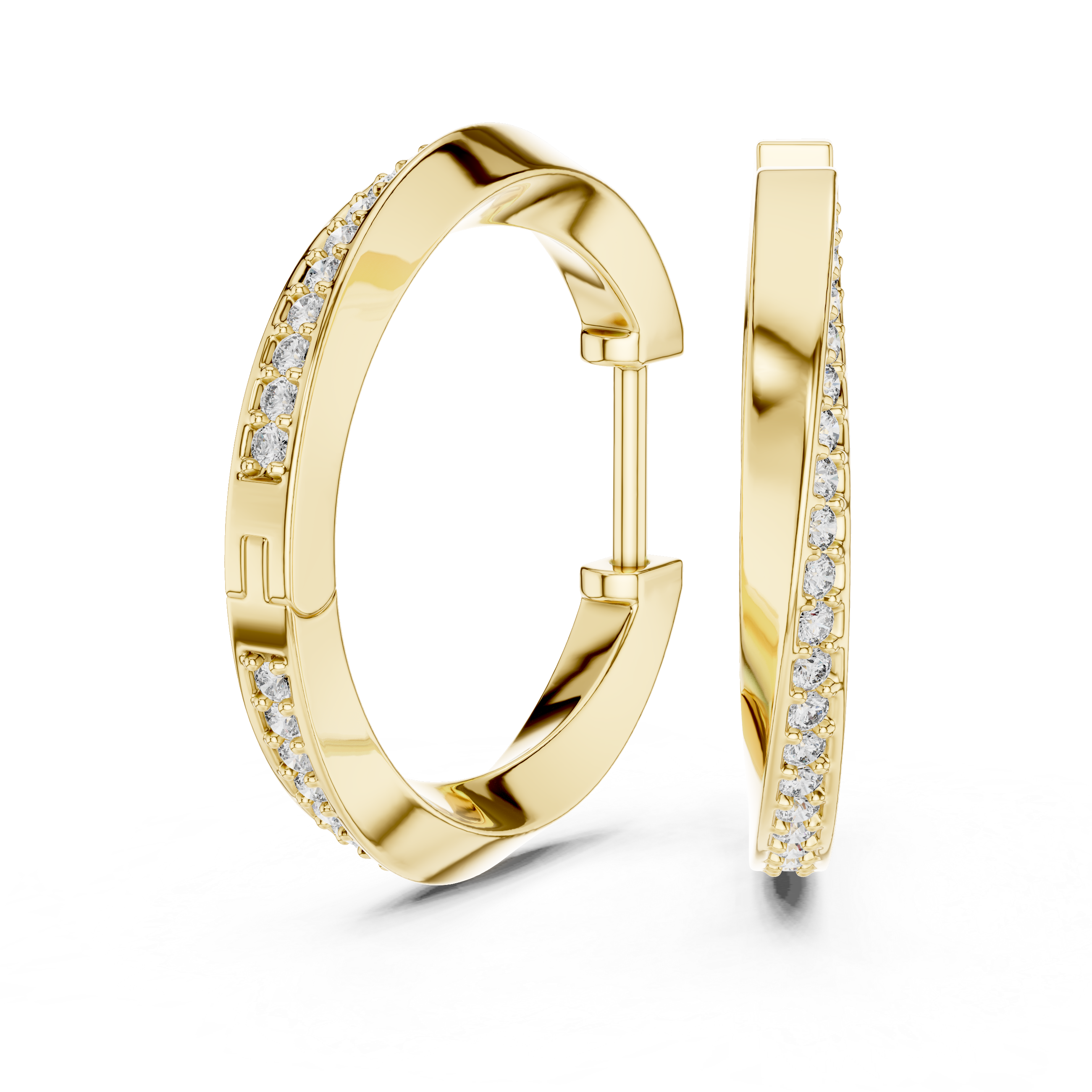 Gold diamond hoop earrings for women