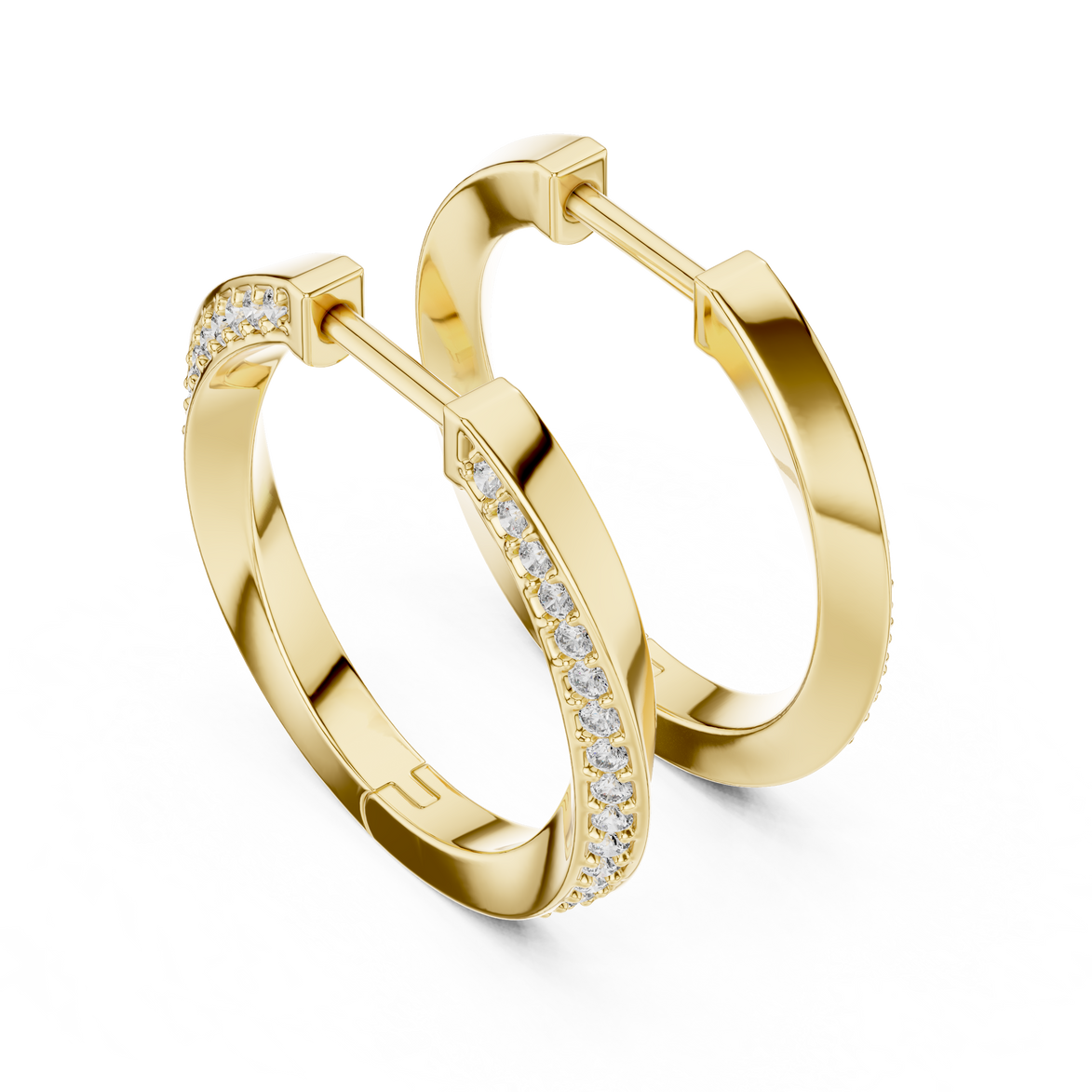 Gold diamond hoop earrings for women
