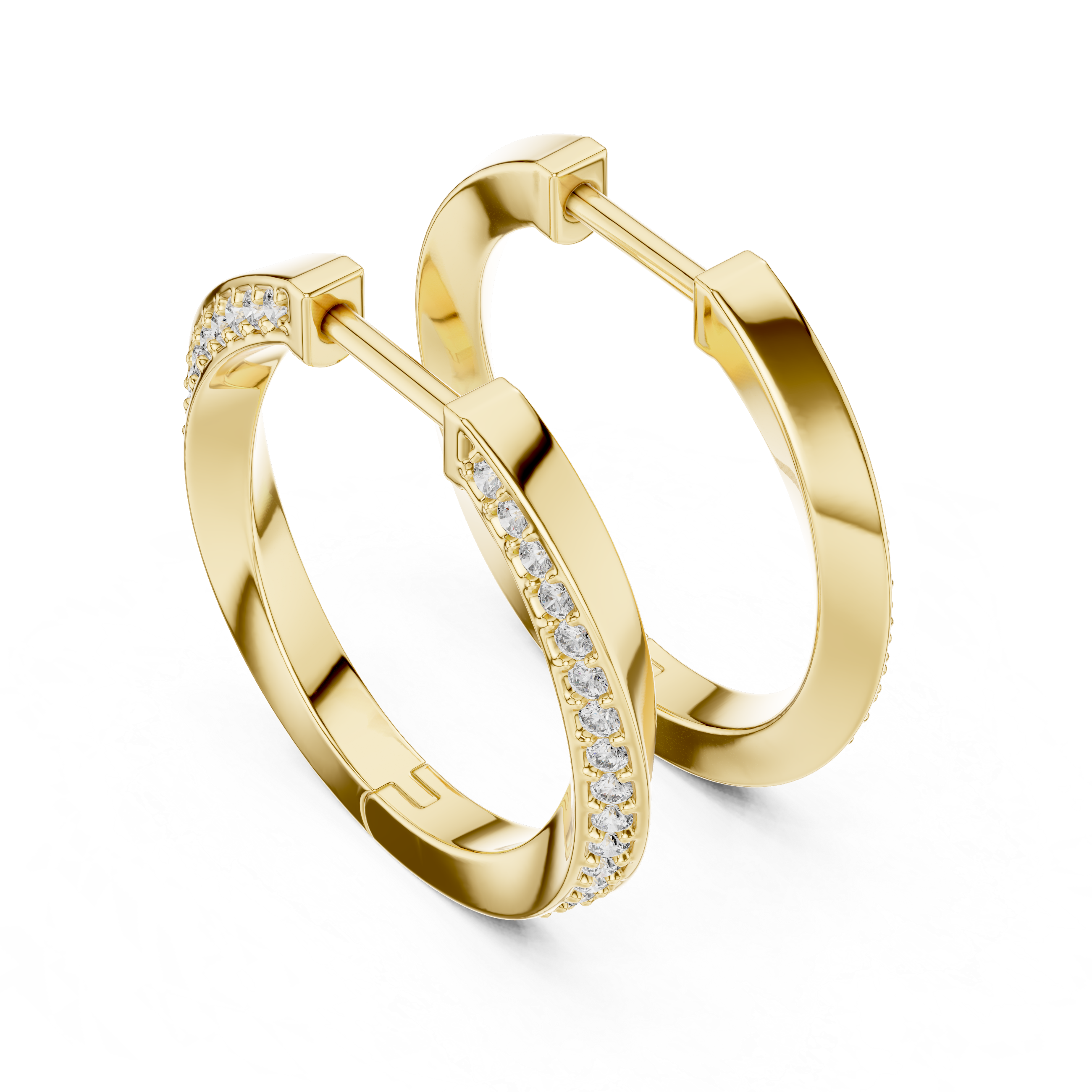 Gold diamond hoop earrings for women