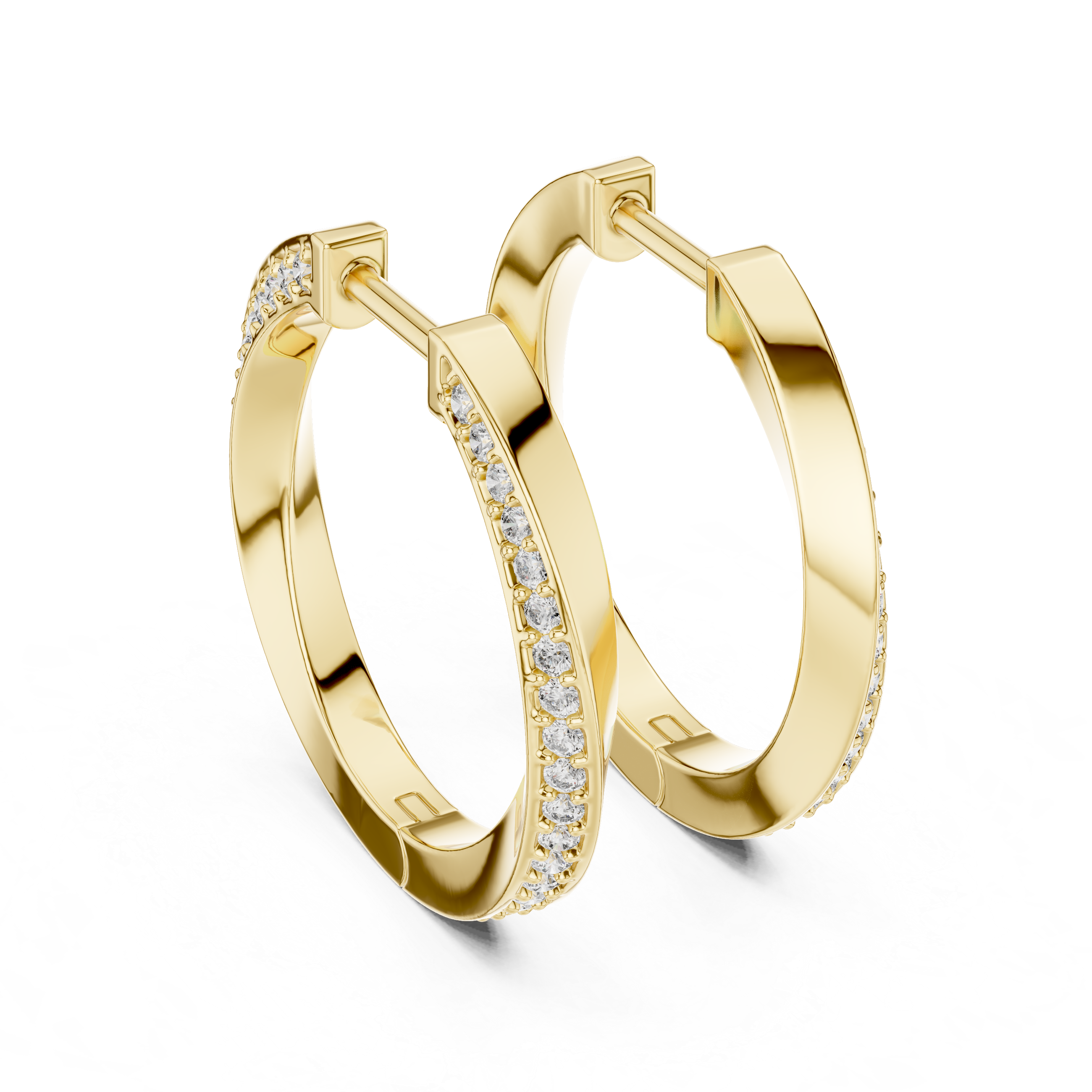 Gold diamond hoop earrings for women