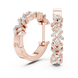 Gold baguette diamond hoop earrings for women
