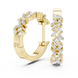 Gold baguette diamond hoop earrings for women