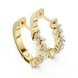 Gold baguette diamond hoop earrings for women
