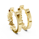 Gold baguette diamond hoop earrings for women