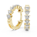 Gold heart diamond hoop earrings for women