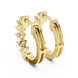 Gold heart diamond hoop earrings for women